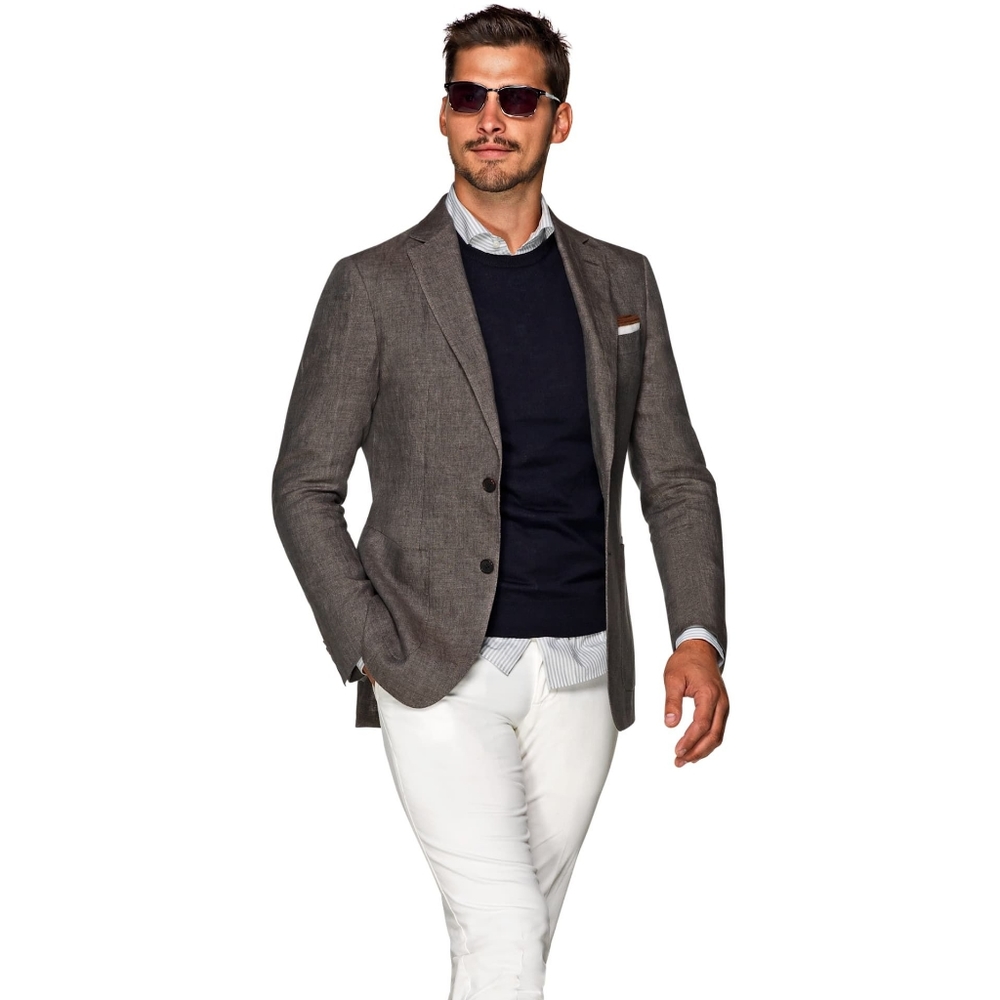 **NWT** SuitSupply Havana brown linen blazer 38R